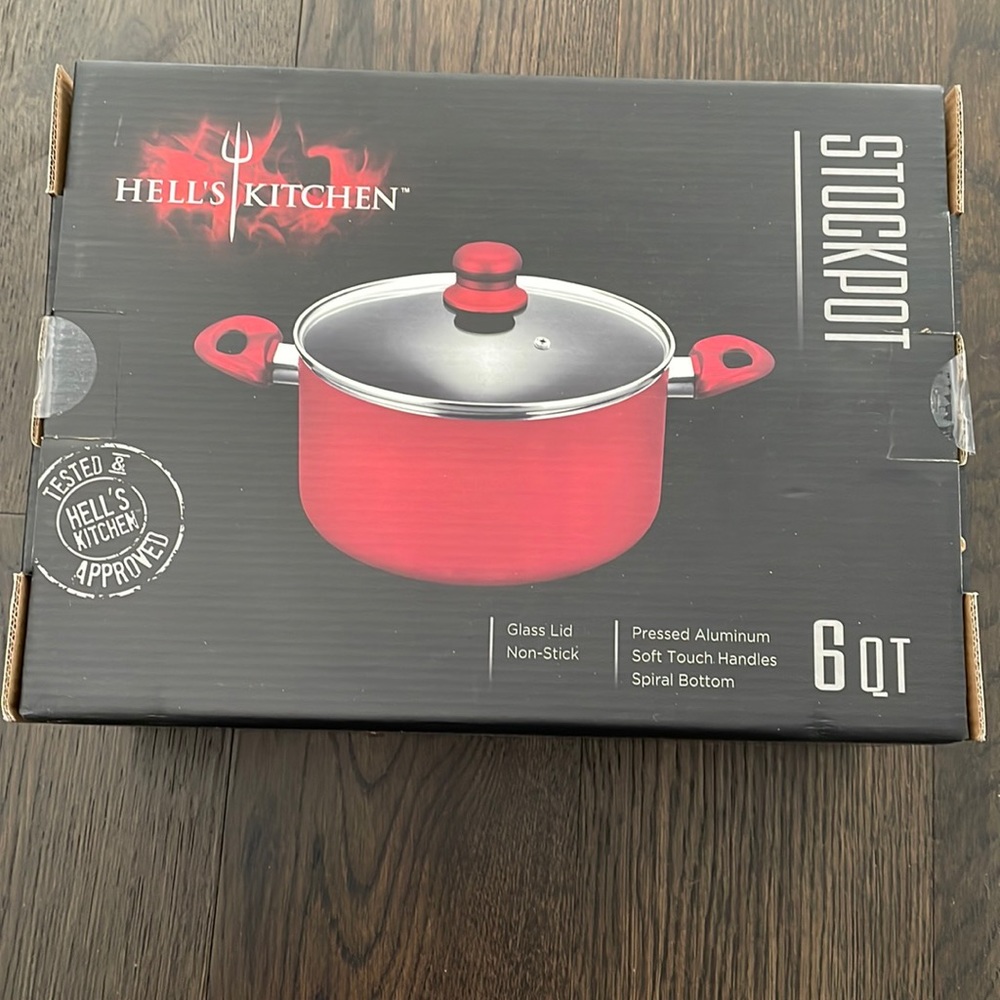 Hell’s Kitchen 6QT Stockpot With Glass Lid